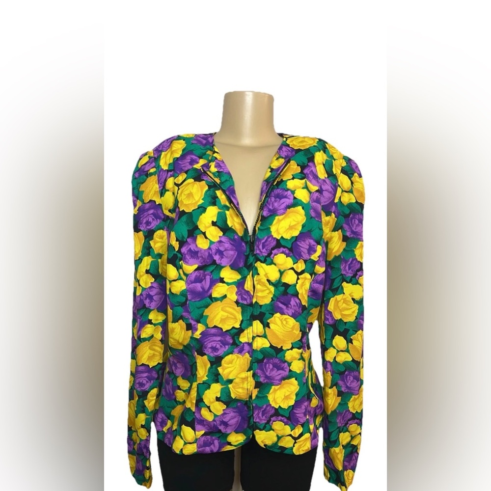 Vintage 80s Melissa Colorful Floral Blouse